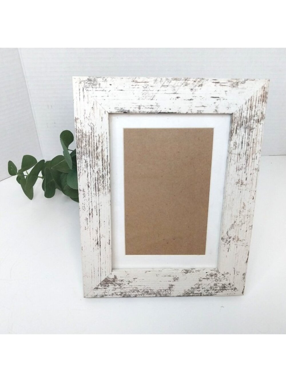 Distressed White Wood Picture Frame 5x7 Rustic Antique Finish Tabletop Or Wall